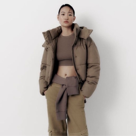 ZARA RUBBERIZED PUFFER JACKET - Picture 2 of 12